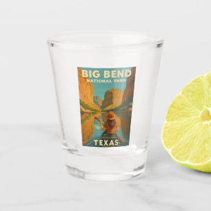 Retro Vintage Travel Big Bend National Park Texas Shot Glass