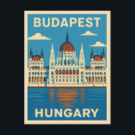 Retro Vintage Travel Budapest Hungary Scenic Postcard<br><div class="desc">Discover the charm of Eastern Europe with this vintage travel-inspired postcard featuring the city of Budapest. Showcasing the grandeur of the Parliament building,  this piece is perfect for travelers,  architecture lovers,  and fans of timeless European elegance.</div>
