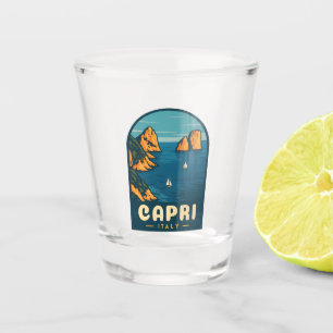 Retro Vintage Travel Capri Italy Scenic Coastline Shot Glass