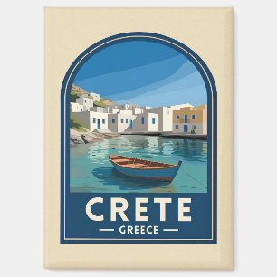 Retro Vintage Travel Crete Greece Seaside Magnet