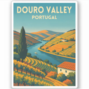 Retro Vintage Travel Douro Valley Portugal Scenic