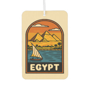 Retro Vintage Travel Egypt Pyramid Nile River Car Air Freshener