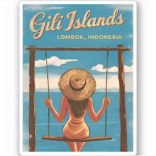 Retro Vintage Travel Gili Islands Lombok Indonesia