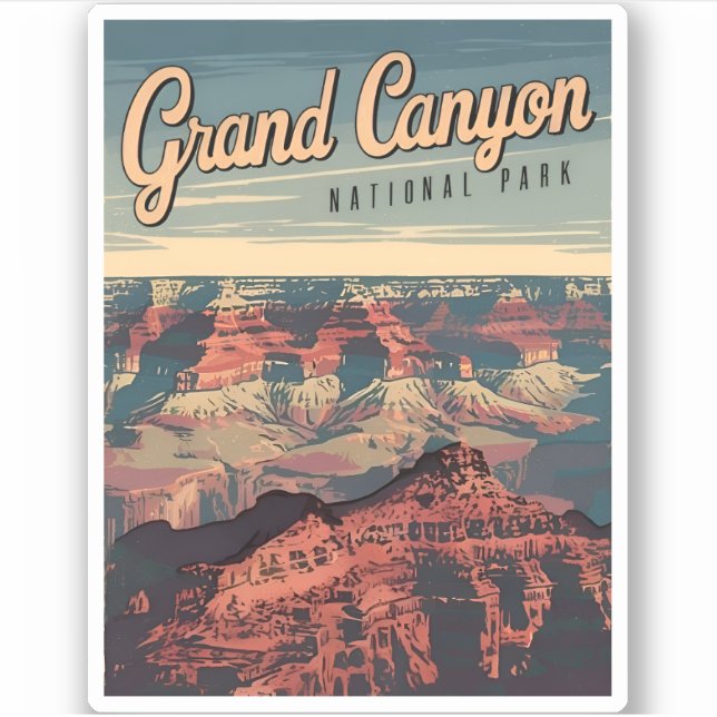 Retro Vintage Travel Grand Canyon Scenic Landscape (Front)