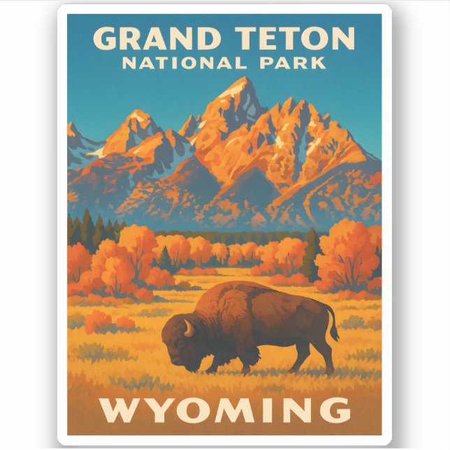 Retro Vintage Travel Grand Teton National Park (Front)