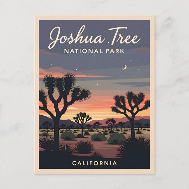 Retro Vintage Travel Joshua Tree National Park Postcard (Front)