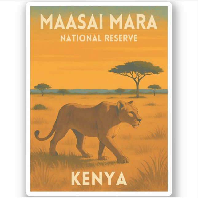 Retro Vintage Travel Kenya Africa Nature Wildlife (Front)