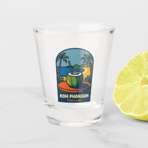 Retro Vintage Travel Koh Phangan Island Thailand Shot Glass