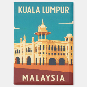 Retro Vintage Travel Kuala Lumpur Malaysia Magnet