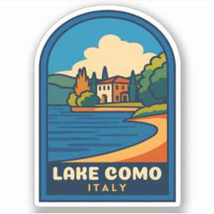 Retro Vintage Travel Lake Como Italy Landscape