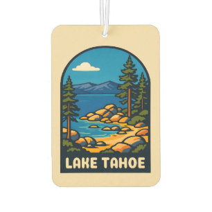 Retro Vintage Travel Lake Tahoe California Scenic Car Air Freshener