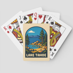 Retro Vintage Travel Lake Tahoe California Scenic Playing Cards