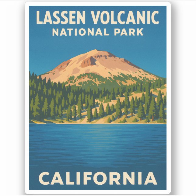 Retro Vintage Travel Lassen Volcanic National Park (Front)