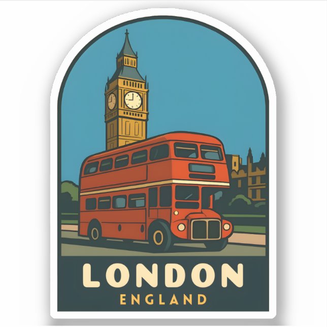 Retro Vintage Travel London Big Ben England  (Front)