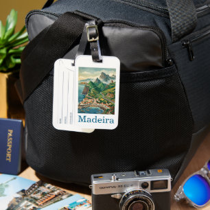 Retro Vintage Travel Madeira Portugal Island Luggage Tag