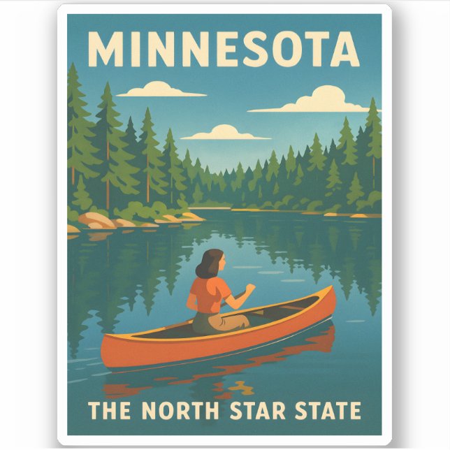 Retro Vintage Travel Minnesota Nature Landscape (Front)