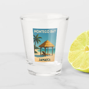 Retro Vintage Travel Montego Bay Jamaica Beach  Shot Glass