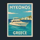 Retro Vintage Travel Mykonos Greece Island Seaside Postcard<br><div class="desc">Escape to the sun-soaked shores of the Aegean with this retro travel-inspired postcard featuring the Greek island of Mykonos. Infused with nostalgic vibes and vintage charm,  this piece is perfect for Mediterranean dreamers,  travelers,  and lovers of classic travel aesthetics.</div>
