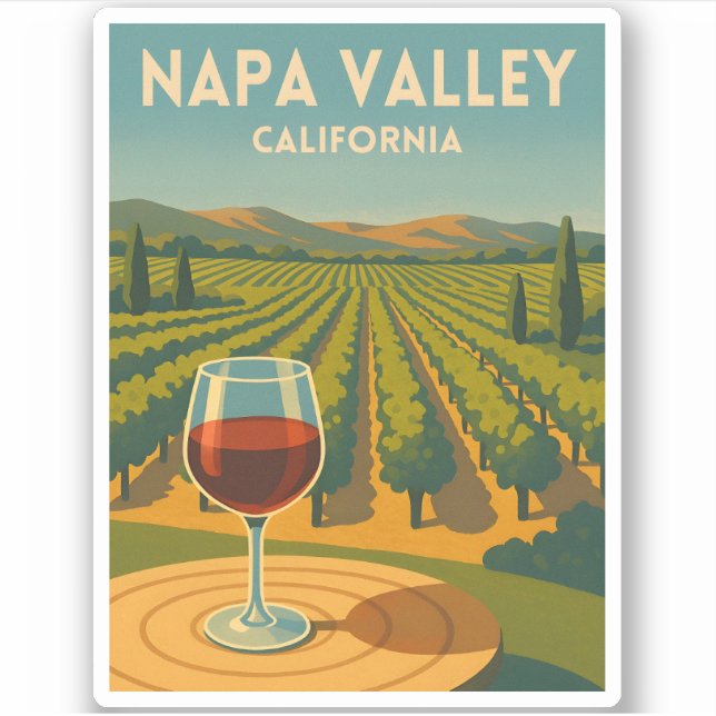 Retro Vintage Travel Napa Valley California Winery (Front)