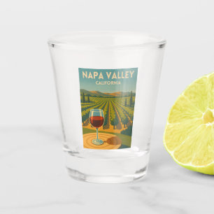 Retro Vintage Travel Napa Valley California Winery Shot Glass