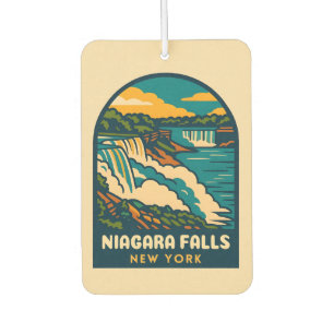 Retro Vintage Travel Niagara Falls New York Car Air Freshener
