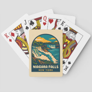 Retro Vintage Travel Niagara Falls New York Playing Cards