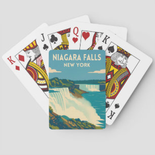Retro Vintage Travel Niagara Falls New York Playing Cards