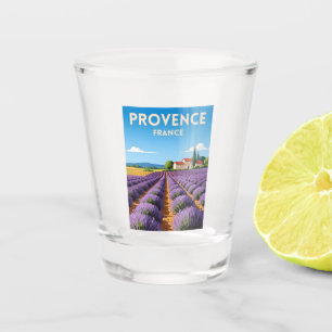 Retro Vintage Travel Provence France Landscape Shot Glass