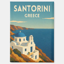 Retro Vintage Travel Santorini Greece Seaside