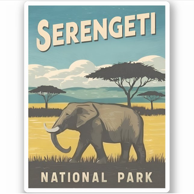 Retro Vintage Travel Serengeti National Park (Front)