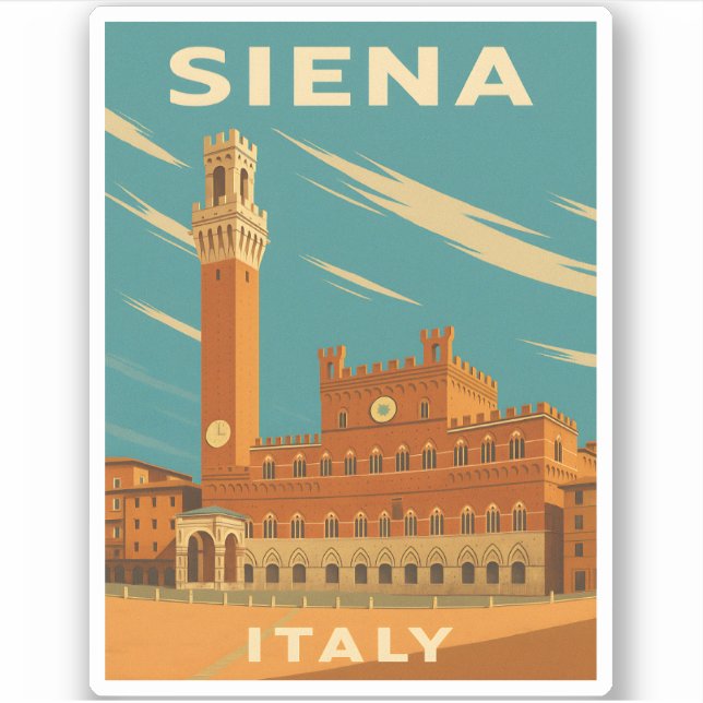 Retro Vintage Travel Siena Italy Scenic (Front)
