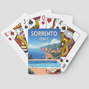 Retro Vintage Travel Sorrento Italy Coastal Scenic Playing Cards