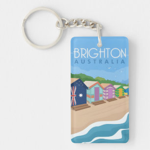 retro vintage travel souvenir Brighton Australia Key Ring