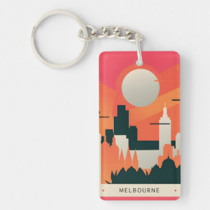 retro vintage travel souvenir Melbourne Australia Key Ring