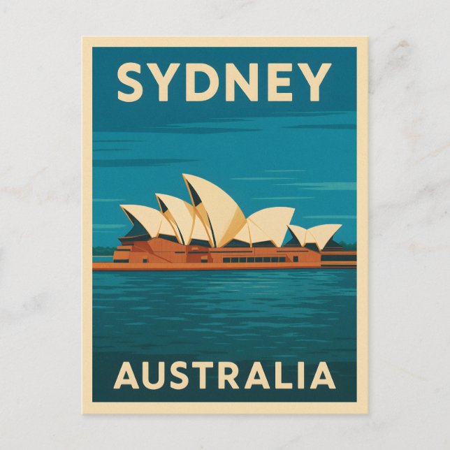 Retro Vintage Travel Sydney Opera House Australia  Postcard (Front)
