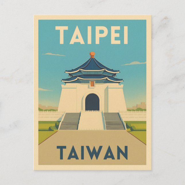 Retro Vintage Travel Taipei Taiwan Monument  Postcard (Front)