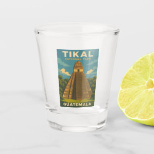Retro Vintage Travel Tikal National Park Guatemala Shot Glass