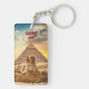 retro vintage travel vacation Cairo egypt Key Ring