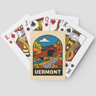Retro Vintage Travel Vermont Landscape Scenic Playing Cards