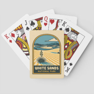 Retro Vintage Travel White Sands National Park Playing Cards
