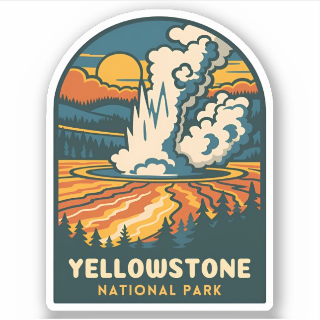 Retro Vintage Travel Yellowstone National Park (Front)