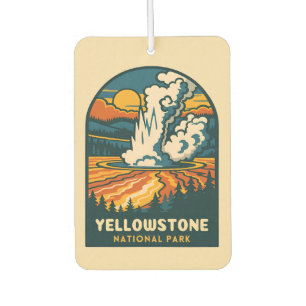 Retro Vintage Travel Yellowstone National Park Car Air Freshener