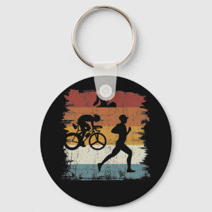 Retro vintage Triathlon Key Ring