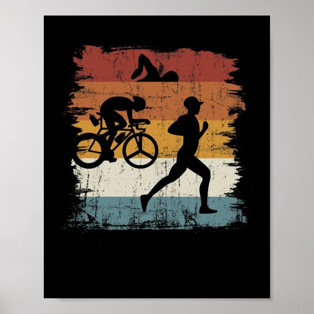 Retro vintage Triathlon Poster (Front)