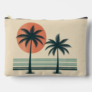 Retro/vintage tropical palms tree accessory pouch