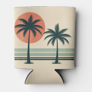 Retro/vintage tropical palms tree can cooler