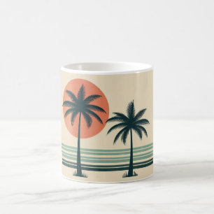 Retro/vintage tropical palms tree coffee mug