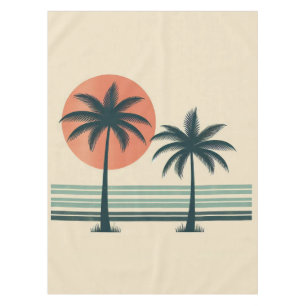 Retro/vintage tropical palms tree tablecloth