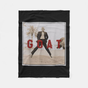 Retro Vintage Trump Goat Middle Finger Felon Fleece Blanket