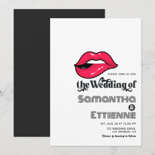 Retro Vintage Typography Pop Art Wedding  Invitation